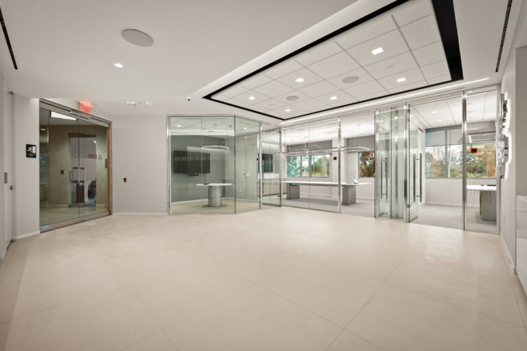 High-End Commercial Interior Construction by LAY Construction in Modern Office Space.
